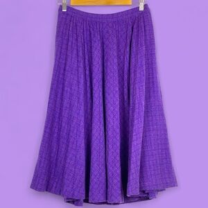 Vtg Purple Pleated Skirt